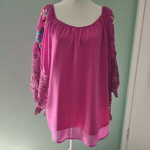 VaVa by Joy Han Floral Embroidered Blouse Size L